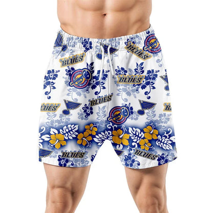 [SUPER SALE ] NEW CUSTOMIZED NHL14 SLB ST. LOUIS BLUES UNISEX HAWAIIAN SHIRT & SHORTS SET