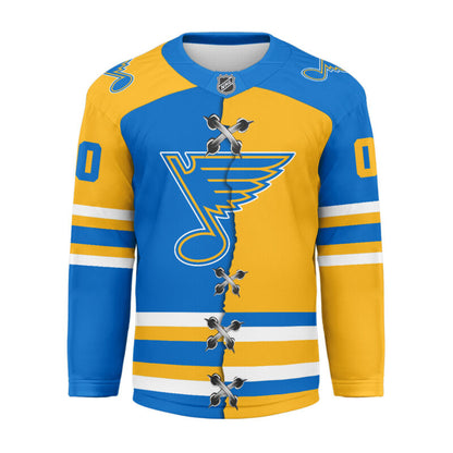 LIMITED EDITION - NEW CUSTOMIZED NHL14 SLB ST. LOUIS BLUES UNISEX HOCKEY JERSEY
