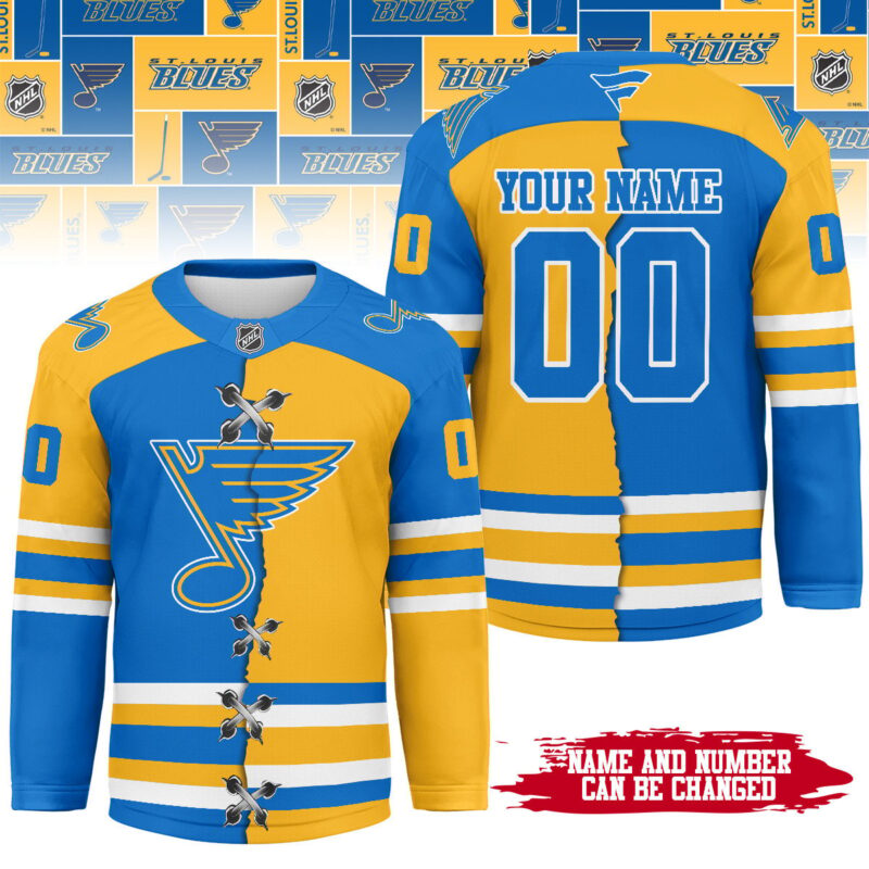 LIMITED EDITION - NEW CUSTOMIZED NHL14 SLB ST. LOUIS BLUES UNISEX HOCKEY JERSEY
