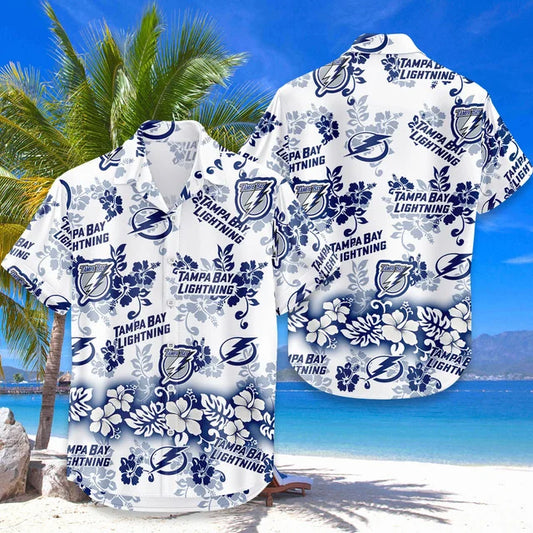 [SUPER SALE ] NEW CUSTOMIZED NHL12 TPL TAMPA BAY LIGHTNING UNISEX HAWAIIAN SHIRT & SHORTS SET