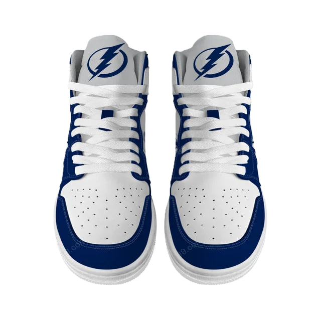 [SUPER SALE] NEW CUSTOMIZED NHL12 TB LIGHTNING AIR JORDAN SNEAKERS