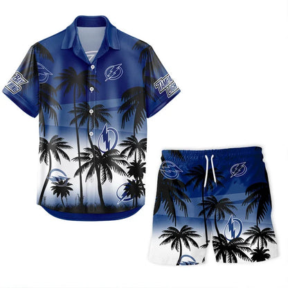 LIMITED EDITION - NEW CUSTOMIZED NHL12 TPL TAMPA BAY LIGHTNING UNISEX HAWAIIAN SHIRT & SHORTS SET