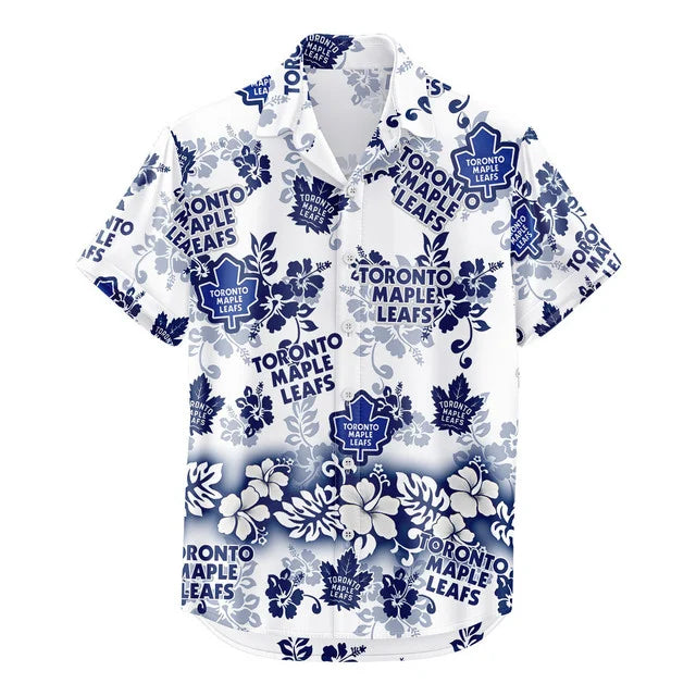 [SUPER SALE ] NEW CUSTOMIZED NHL23 TML TORONTO MAPLE LEAFS UNISEX HAWAIIAN SHIRT & SHORTS SET
