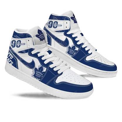 [SUPER SALE] NEW CUSTOMIZED NHL23 TM LEAFS AIR JORDAN SNEAKERS