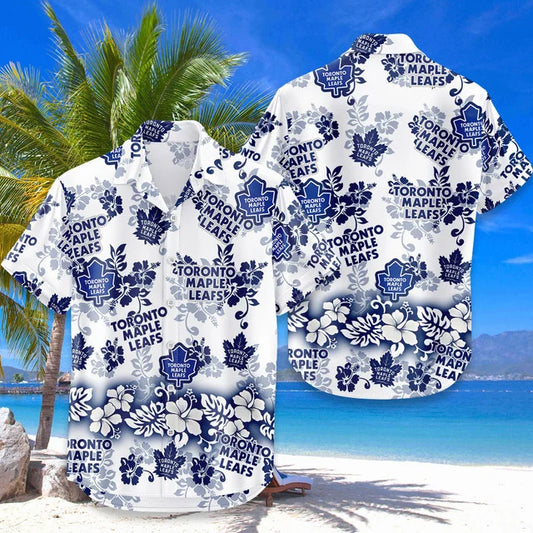 [SUPER SALE ] NEW CUSTOMIZED NHL23 TML TORONTO MAPLE LEAFS UNISEX HAWAIIAN SHIRT & SHORTS SET