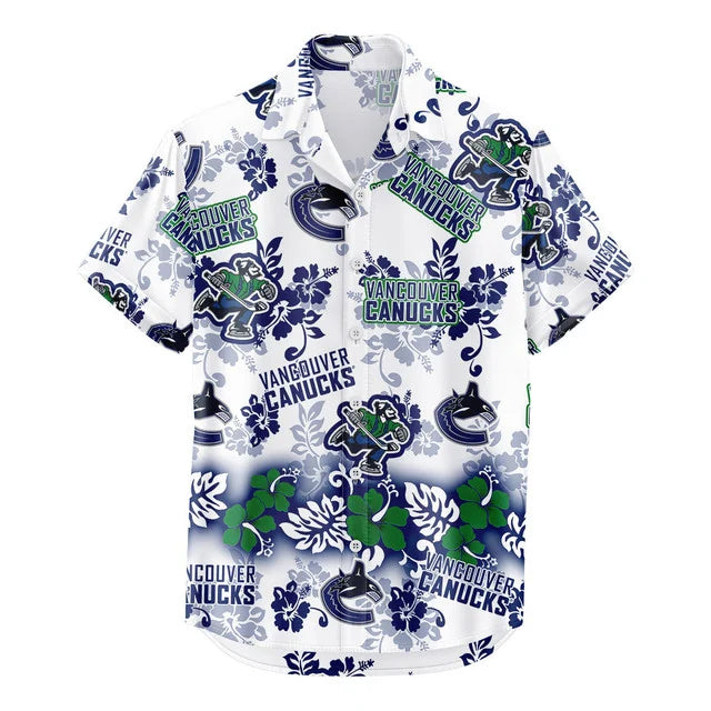 [SUPER SALE ] NEW CUSTOMIZED NHL19 VANCOUVER CANUCKS UNISEX HAWAIIAN SHIRT & SHORTS SET