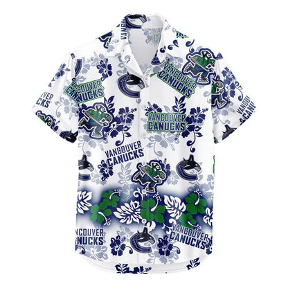 [SUPER SALE ] NEW CUSTOMIZED NHL19 VANCOUVER CANUCKS UNISEX HAWAIIAN SHIRT & SHORTS SET