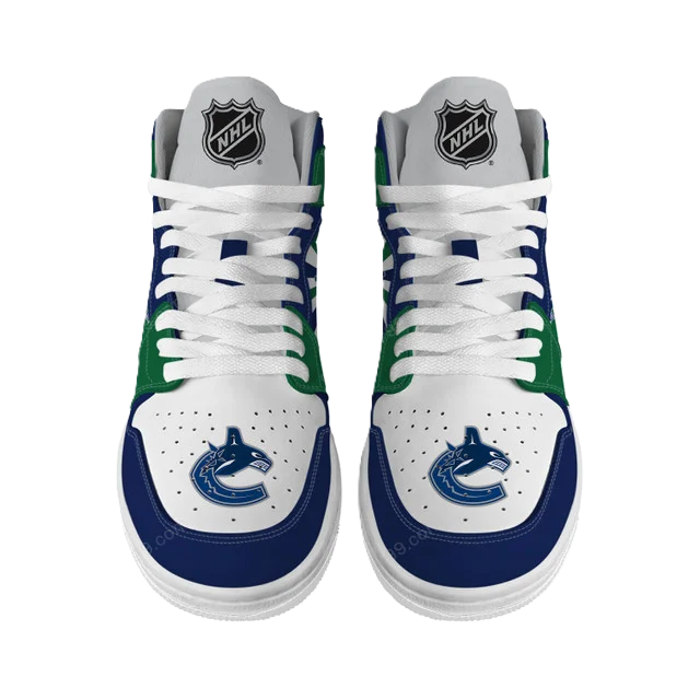 [SUPER SALE] NEW CUSTOMIZED NHL19 VC CANUCKS AIR JORDAN SNEAKERS