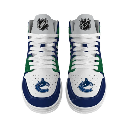 [SUPER SALE] NEW CUSTOMIZED NHL19 VC CANUCKS AIR JORDAN SNEAKERS