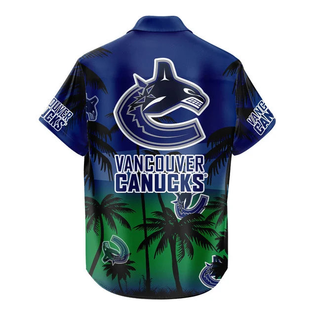 LIMITED EDITION - NEW CUSTOMIZED NHL19 VANCOUVER CANUCKS UNISEX HAWAIIAN SHIRT & SHORTS SET