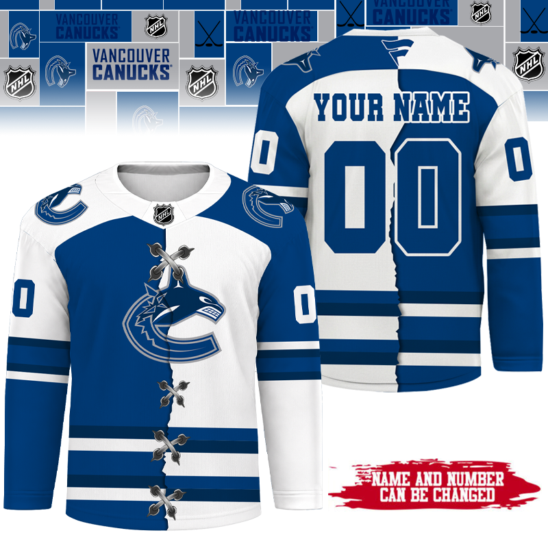 LIMITED EDITION - NEW CUSTOMIZED NHL19 VANCOUVER CANUCKS UNISEX HOCKEY JERSEY