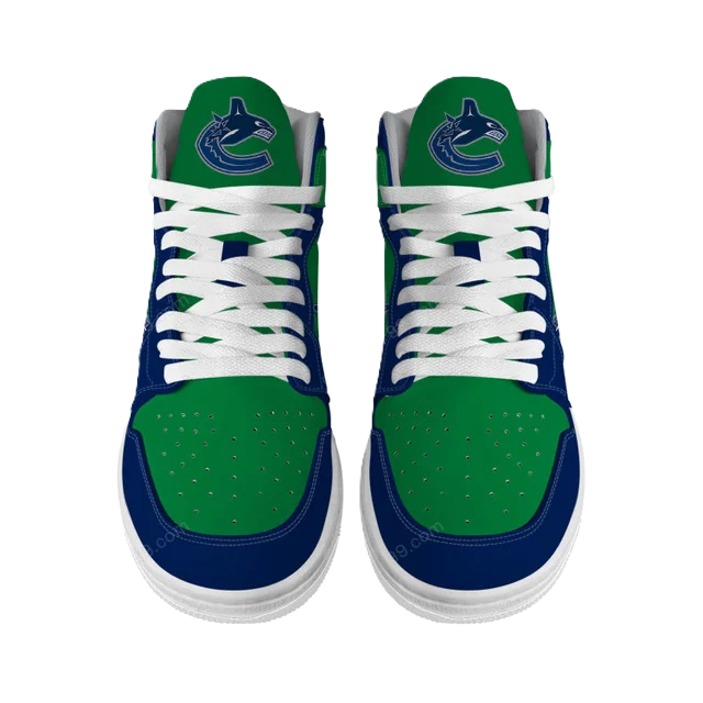 [SUPER SALE] NEW CUSTOMIZED NHL19 VC CANUCKS AIR JORDAN SNEAKERS