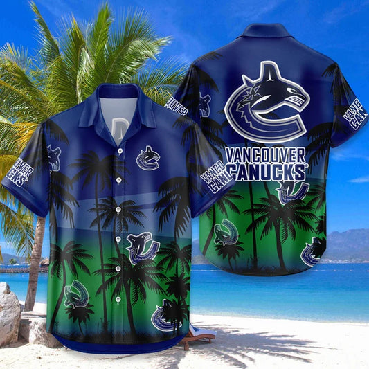 LIMITED EDITION - NEW CUSTOMIZED NHL19 VANCOUVER CANUCKS UNISEX HAWAIIAN SHIRT & SHORTS SET