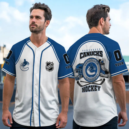 LIMITED EDITION - NEW CUSTOMIZED NHL19 VANCOUVER CANUCKS BASEBALL JERSEY