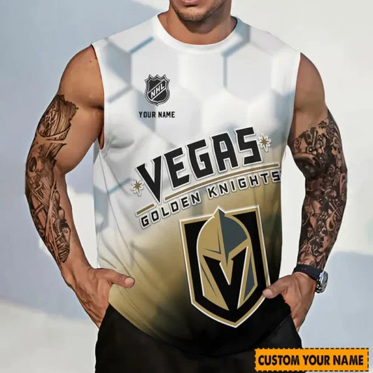 LIMITED EDITION - NEW CUSTOMIZED NHL04 VGK VEGAS GOLDEN KNIGHTS TANK TOP & GYM SHIRT