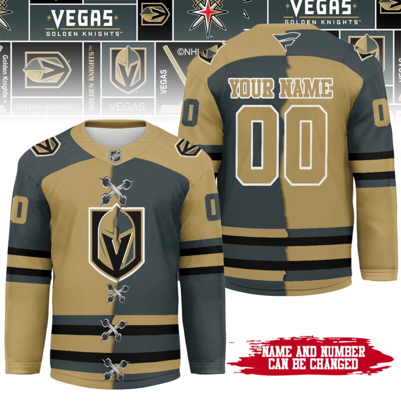 LIMITED EDITION - NEW CUSTOMIZED NHL04 VGK VEGAS GOLDEN KNIGHTS UNISEX HOCKEY JERSEY