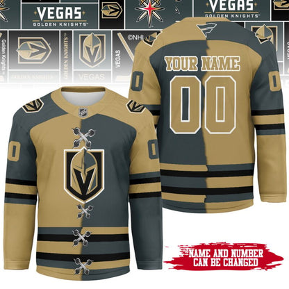 LIMITED EDITION - NEW CUSTOMIZED NHL04 VGK VEGAS GOLDEN KNIGHTS UNISEX HOCKEY JERSEY