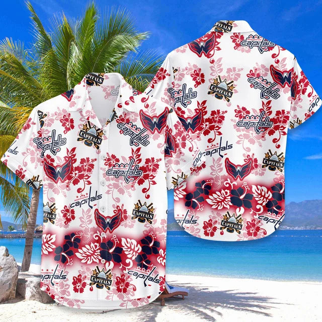 [SUPER SALE ] NEW CUSTOMIZED NHL10 WCP WASHINGTON CAPITALS UNISEX HAWAIIAN SHIRT & SHORTS SET