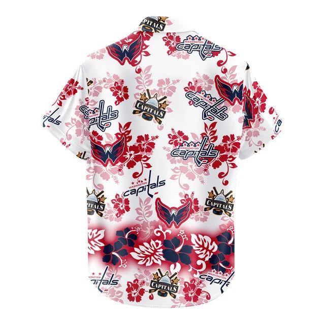 [SUPER SALE ] NEW CUSTOMIZED NHL10 WCP WASHINGTON CAPITALS UNISEX HAWAIIAN SHIRT & SHORTS SET