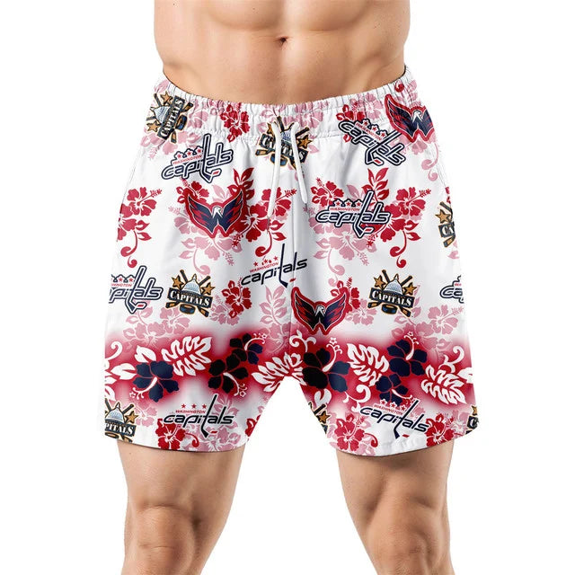 [SUPER SALE ] NEW CUSTOMIZED NHL10 WCP WASHINGTON CAPITALS UNISEX HAWAIIAN SHIRT & SHORTS SET