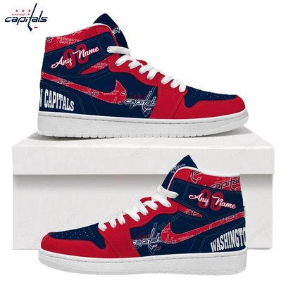 [SUPER SALE] NEW CUSTOMIZED NHL10 WS CAPITALS AIR JORDAN SNEAKERS