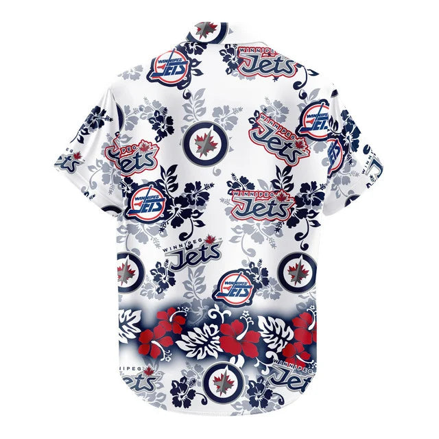 [SUPER SALE ] NEW CUSTOMIZED NHL21 WPJ WINNIPEG JETS UNISEX HAWAIIAN SHIRT & SHORTS SET