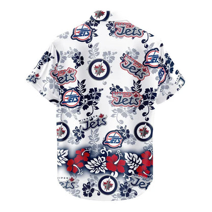 [SUPER SALE ] NEW CUSTOMIZED NHL21 WPJ WINNIPEG JETS UNISEX HAWAIIAN SHIRT & SHORTS SET