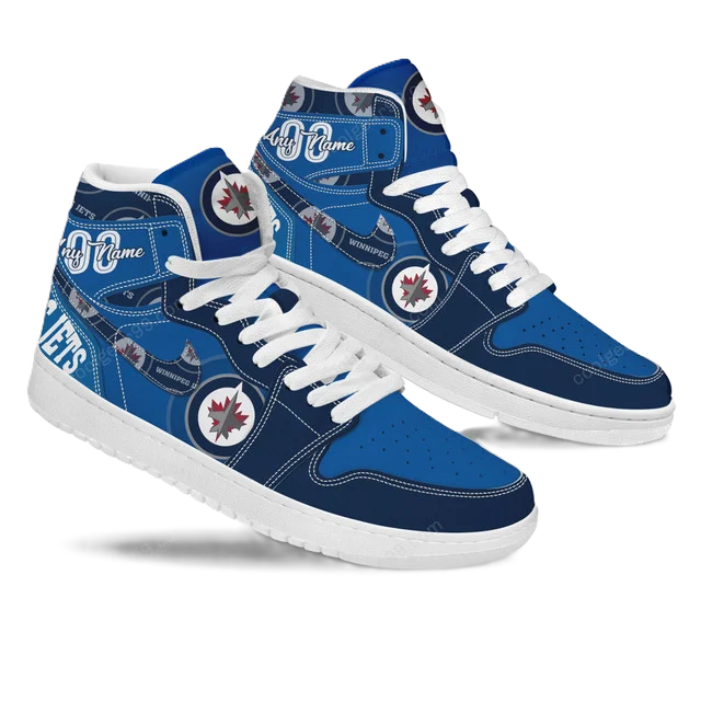 [SUPER SALE] NEW CUSTOMIZED NHL21 WN JETS AIR JORDAN SNEAKERS