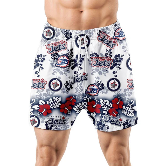 [SUPER SALE ] NEW CUSTOMIZED NHL21 WPJ WINNIPEG JETS UNISEX HAWAIIAN SHIRT & SHORTS SET