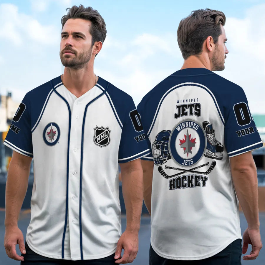 LIMITED EDITION - NEW CUSTOMIZED NHL21 WPJ WINNIPEG JETS BASEBALL JERSEY