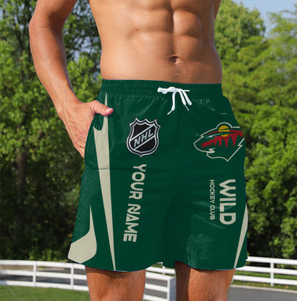 LIMITED EDITION - NEW CUSTOMIZED NHL13 MNW MINNESOTA WILD UNISEX SHORT PANTS