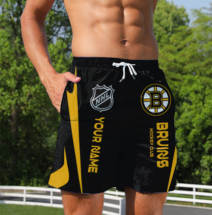 LIMITED EDITION - NEW CUSTOMIZED NHL02 BTB BOSTON BRUINS UNISEX SHORT PANTS