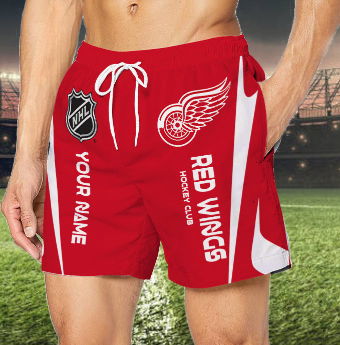 LIMITED EDITION - NEW CUSTOMIZED NHL22 DRW DETROIT RED WINGS UNISEX SHORT PANTS