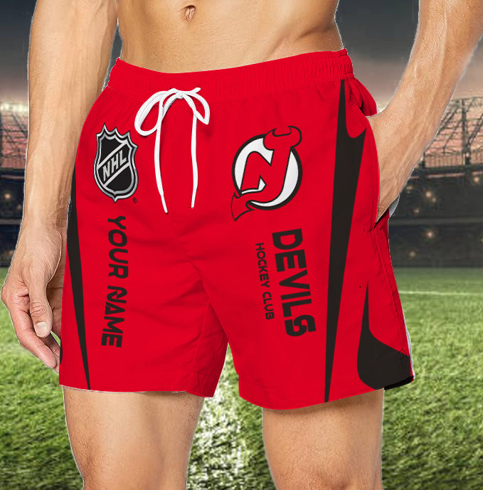 LIMITED EDITION - NEW CUSTOMIZED NHL06 NJD NEW JERSEY DEVILS UNISEX SHORT PANTS
