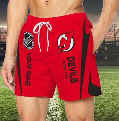 LIMITED EDITION - NEW CUSTOMIZED NHL06 NJD NEW JERSEY DEVILS UNISEX SHORT PANTS