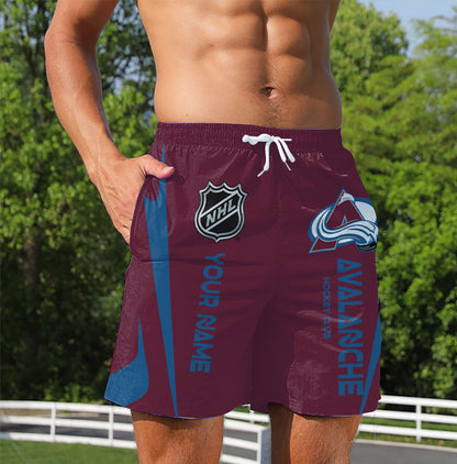 LIMITED EDITION - NEW CUSTOMIZED NHL05 CAL COLORADO AVALANCHE UNISEX SHORT PANTS