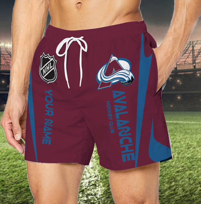 LIMITED EDITION - NEW CUSTOMIZED NHL05 CAL COLORADO AVALANCHE UNISEX SHORT PANTS