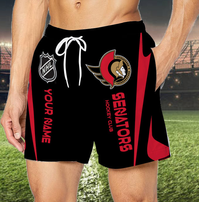 LIMITED EDITION - NEW CUSTOMIZED NHL29 OSN OTTAWA SENATORS UNISEX SHORT PANTS