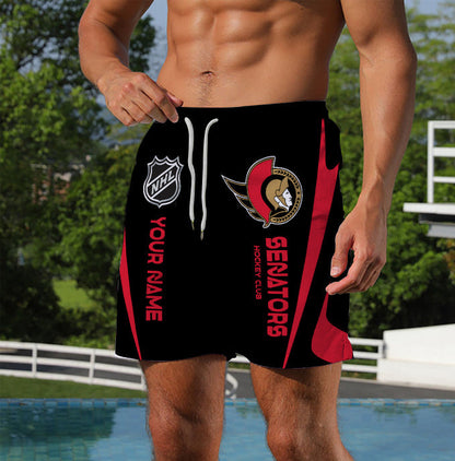 LIMITED EDITION - NEW CUSTOMIZED NHL29 OSN OTTAWA SENATORS UNISEX SHORT PANTS