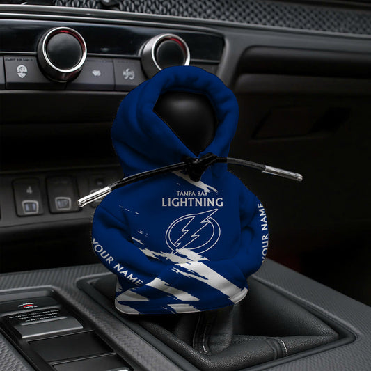 LIMITED EDITION - NEW CUSTOMIZED NHL12 TPL TAMPA BAY LIGHTNING AUTOMOTIVE HOODIE SHIFT KNOB COVER